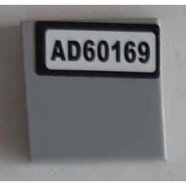 light bluish gray tile 2 x 2 with ad60169 pattern sticker - set 60169