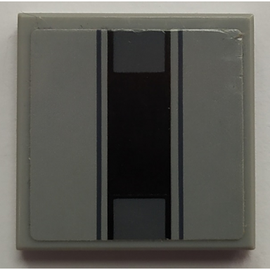 light bluish gray tile 2 x 2 with black and dark bluish gray vent holes pattern sticker - set 75150