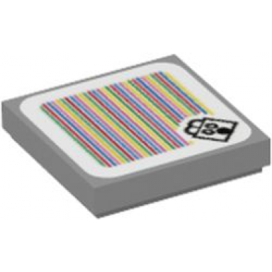 light bluish gray tile 2 x 2 with super mario scanner code scaredy rat pattern sticker - set 71402