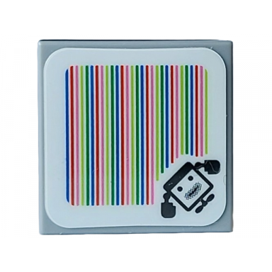 light bluish gray tile 2 x 2 with super mario scanner code bowser jr.s clown car pattern sticker - sets 71396 71439