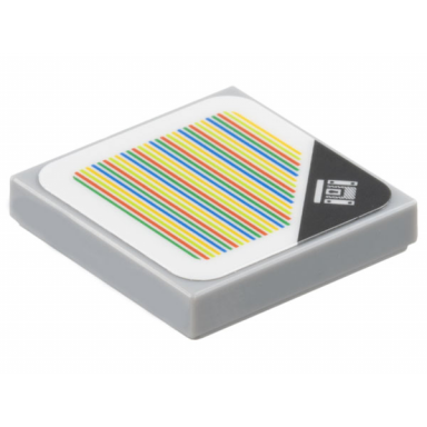 light bluish gray tile 2 x 2 with super mario scanner code treasure chest block pattern sticker - sets 71423 71432