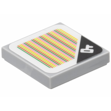 light bluish gray tile 2 x 2 with super mario scanner code key block pattern sticker - sets 71423 71432