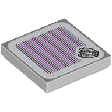 light bluish gray tile 2 x 2 with super mario scanner code rambi pattern sticker - set 71420