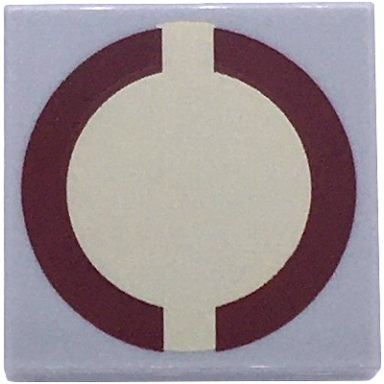 light bluish gray tile 2 x 2 with sw dark red semicircles on tan circle pattern