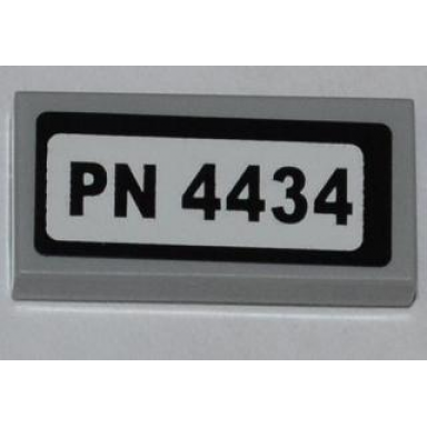 light bluish gray tile 1 x 2 with pn 4434 on white background pattern sticker - set 4434