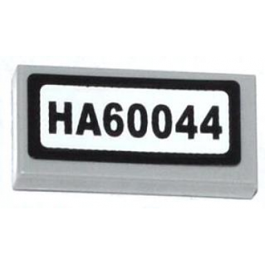 light bluish gray tile 1 x 2 with ha60044 pattern sticker - set 60044