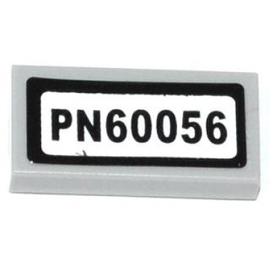 light bluish gray tile 1 x 2 with pn60056 pattern sticker - set 60056