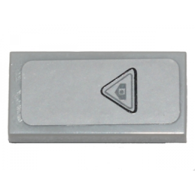 light bluish gray tile 1 x 2 with black and gray triangles pattern sticker - set 75100