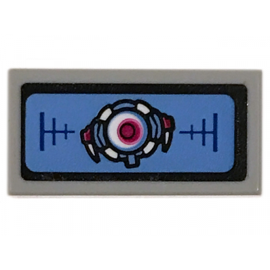 light bluish gray tile 1 x 2 with systar ship on radar screen pattern sticker - set 70831