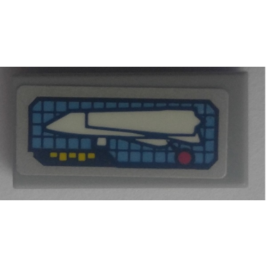 light bluish gray tile 1 x 2 with riptide pattern sticker - set 70909
