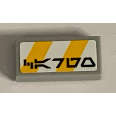 light bluish gray tile 1 x 2 with bright light orange and white danger stripes and aurebesh characters cargo pattern sticker - set 75212