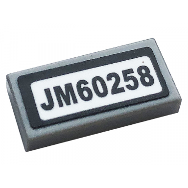 light bluish gray tile 1 x 2 with jm60258 pattern sticker - set 60258