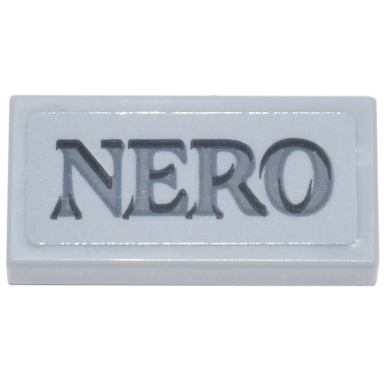 light bluish gray tile 1 x 2 with dark bluish gray and black nero pattern sticker - set 76780