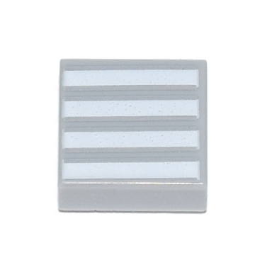 light bluish gray tile 1 x 1 with 4 white stripes pattern