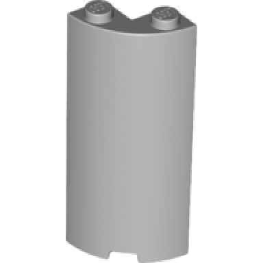 light bluish gray cylinder quarter 2 x 2 x 5 with 1 x 1 cutout