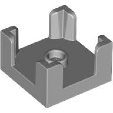 light bluish gray container box 2 x 2 x 1 half with stud and 4 corner supports