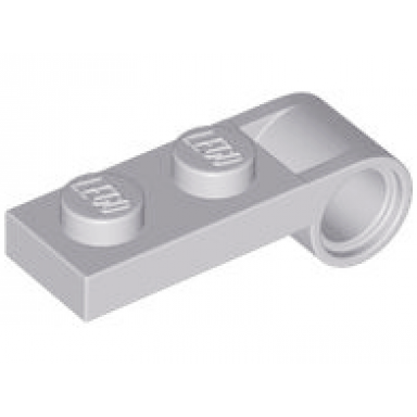 light bluish gray plate modified 1 x 2 with pin hole on end