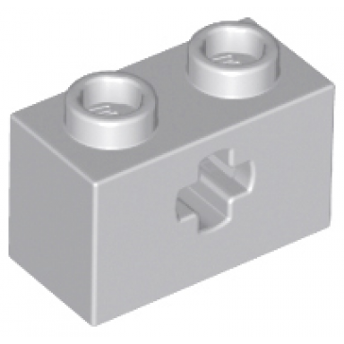 light bluish gray technic brick 1 x 2 with axle hole