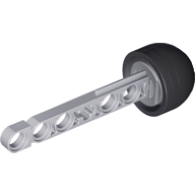 light bluish gray projectile arrow liftarm shaft with solid black rubber end
