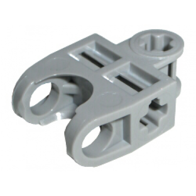 light bluish gray technic axle connector 2 x 3 with ball joint socket - open sides angled forks with closed axle holes
