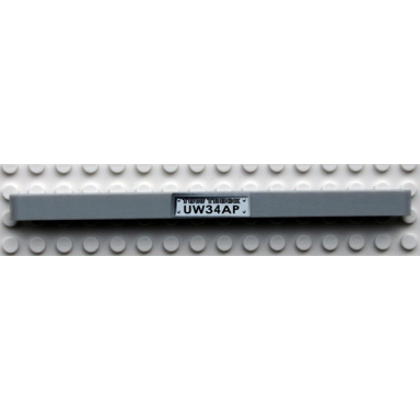 light bluish gray technic liftarm thick 1 x 15 with tow truck uw34ap pattern sticker - set 8285
