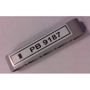light bluish gray technic liftarm thick 1 x 5 with pb 9187 pattern sticker - set 9395