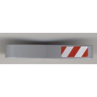 light bluish gray technic liftarm modified bent thick 1 x 7 4 - 4 with red and white danger stripes pattern sticker - set 8124