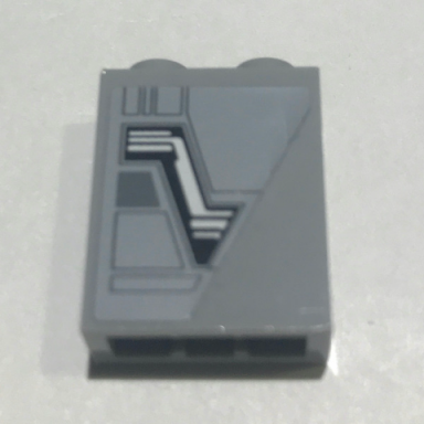 light bluish gray brick 1 x 2 x 2 with inside stud holder with sw bridge door pattern model left side sticker - set 10221