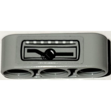 light bluish gray technic liftarm thick 1 x 3 with white dots black lever and lines pattern sticker set 42114