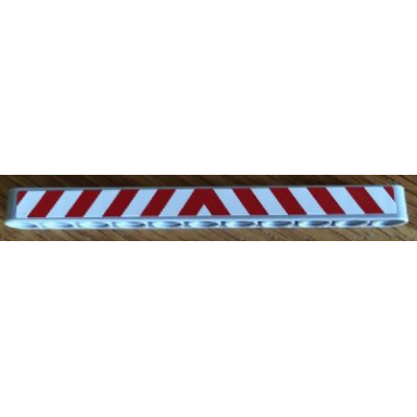 light bluish gray technic liftarm thick 1 x 11 with red and white danger stripes pattern sticker - set 8052