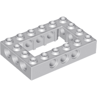 light bluish gray technic brick 4 x 6 open center