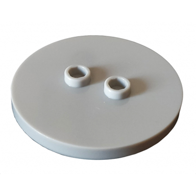 light bluish gray tile round 4 x 4 with 2 hollow studs