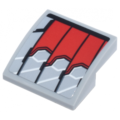 light bluish gray slope curved 2 x 2 x 2 3 inverted with black red and light bluish gray panels falcon armor wings pattern model left side sticker - set 76269