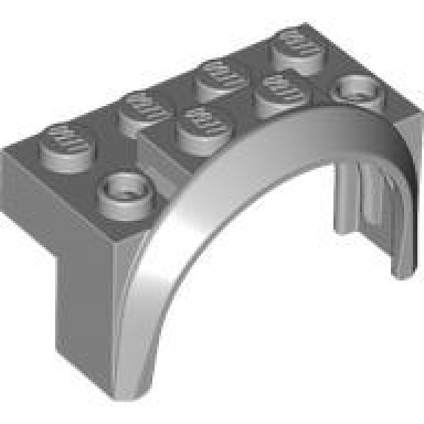 light bluish gray vehicle mudguard 4 x 2 1 2 x 2 with arch round