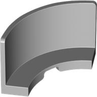 light bluish gray panel 3 x 3 x 2 corner convex