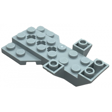 light bluish gray vehicle base 4 x 7 x 1 triple inverted slope with wedge plate and 3 axle holes