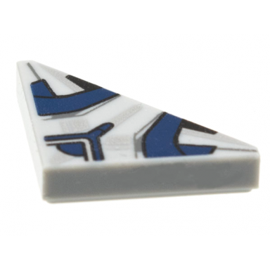 light bluish gray tile modified 2 x 2 triangular with captain america redwing drone pattern