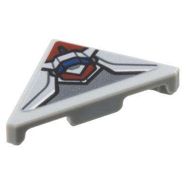 light bluish gray tile modified 2 x 2 triangular with dark blue dark red and dark bluish gray armor plates with black outlines redwing drone pattern sticker - set 76292