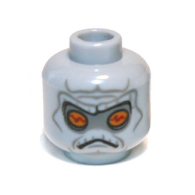 light bluish gray minifigure head alien with sw neimoidian gray facial lines pattern