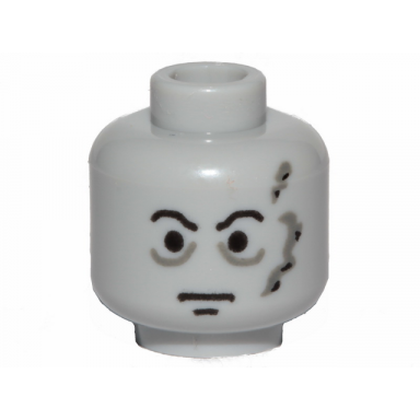 light bluish gray minifigure head male scars gray left black eyebrows pattern darth vader original