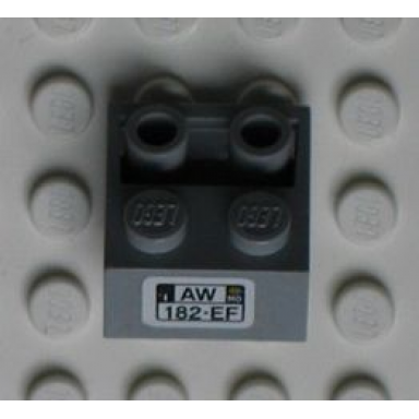 light bluish gray slope inverted 45 2 x 2 with flat bottom pin with aw 182-ef pattern sticker - set 8654