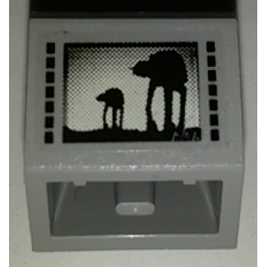light bluish gray slope inverted 45 2 x 2 with flat bottom pin with black rectangles screen with sw hoth at-ats silhouettes pattern sticker - set 7879