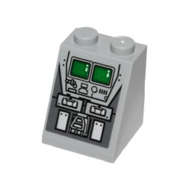 light bluish gray slope 65 2 x 2 x 2 with bottom tube with sw at-st monitors and control console pattern sticker - set 75153