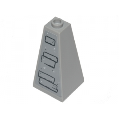 light bluish gray slope 75 2 x 2 x 3 double convex with stones pattern sticker - set 75200
