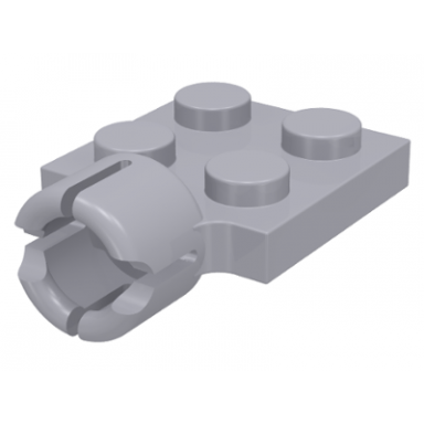 light bluish gray plate modified 2 x 2 with tow ball socket short 4 slots
