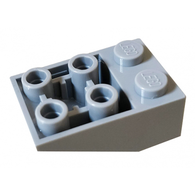 light bluish gray slope inverted 33 3 x 2 with flat bottom pin and connections between studs