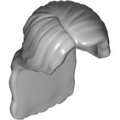light bluish gray minifigure hair female long with right side part extra tolerance for body wear in back