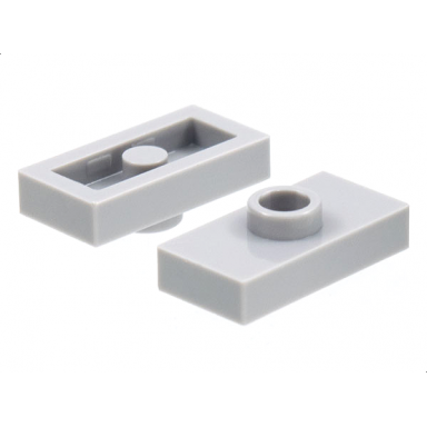 light bluish gray plate modified 1 x 2 with 1 stud without groove jumper