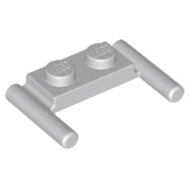 light bluish gray plate modified 1 x 2 with bar handles - flat ends low attachment