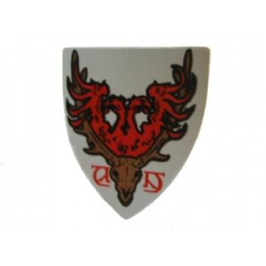 light bluish gray minifigure shield triangular short with durmstrang stag coat of arms pattern